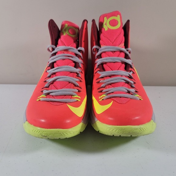 Nike KD 5 DMV 554988 610 Size 10 Bright Crimson/Volt-Wolf Grey Basketball Shoes - Picture 7 of 11